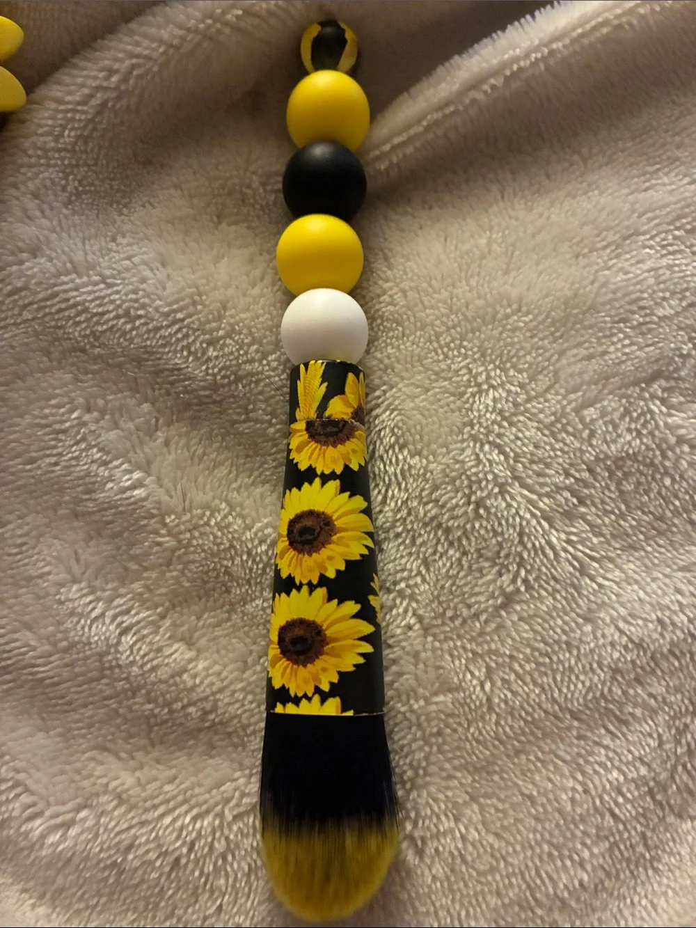 Sunflower Makeup Brush Set - Yellow Black White Floral
